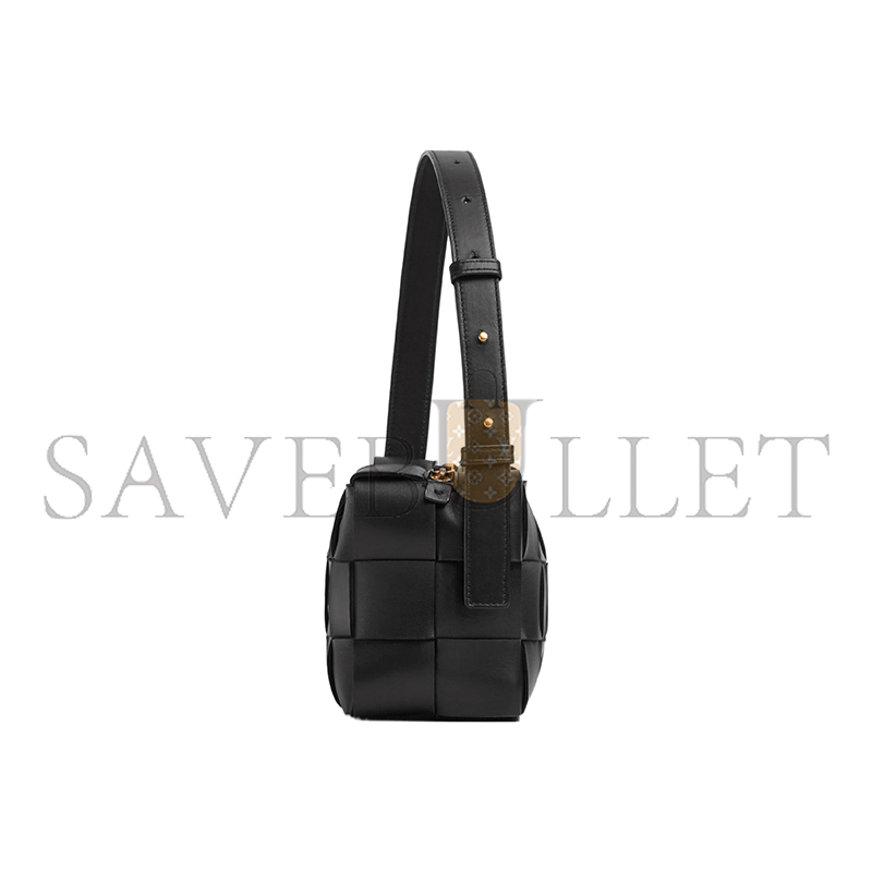 bo*te*ga Ve*ne*ta brick cassette 18-check gold-finish intreccio zipper leather 709360vmay18425 (28*14*10cm)